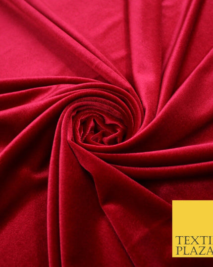 19 COLOURS - LUXURY Plush Plain Stretch Velvet Velour Fabric Material Craft 58"