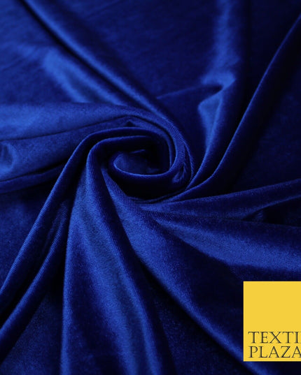 19 COLOURS - LUXURY Plush Plain Stretch Velvet Velour Fabric Material Craft 58"