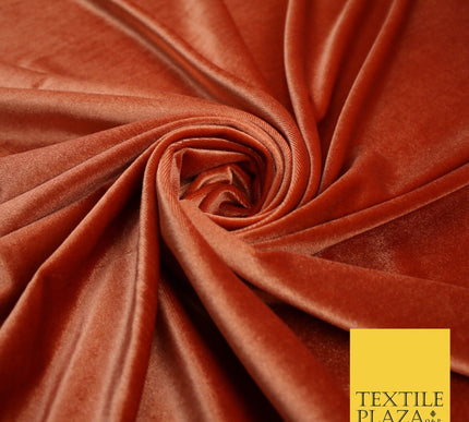 19 COLOURS - LUXURY Plush Plain Stretch Velvet Velour Fabric Material Craft 58"