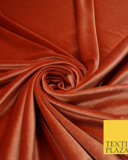 19 COLOURS - LUXURY Plush Plain Stretch Velvet Velour Fabric Material Craft 58"