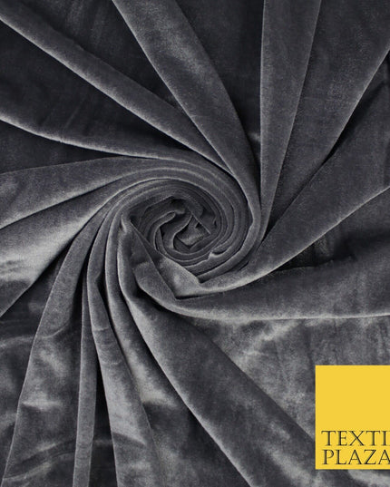 19 COLOURS - LUXURY Plush Plain Stretch Velvet Velour Fabric Material Craft 58"