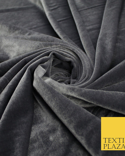 19 COLOURS - LUXURY Plush Plain Stretch Velvet Velour Fabric Material Craft 58"