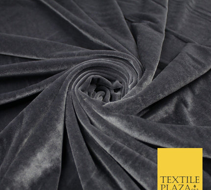 19 COLOURS - LUXURY Plush Plain Stretch Velvet Velour Fabric Material Craft 58"