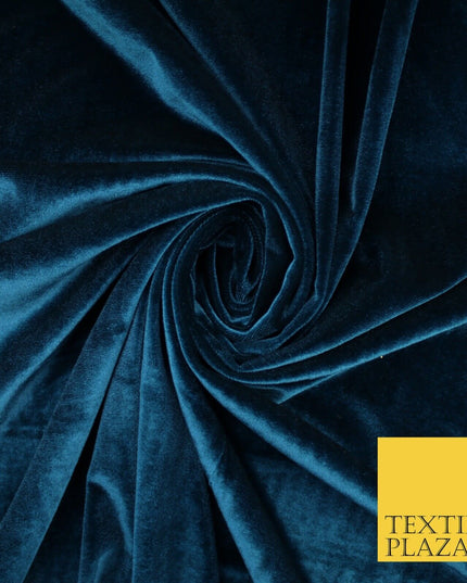 19 COLOURS - LUXURY Plush Plain Stretch Velvet Velour Fabric Material Craft 58"