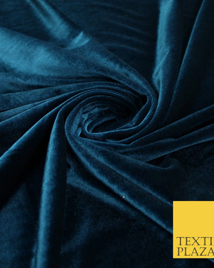 19 COLOURS - LUXURY Plush Plain Stretch Velvet Velour Fabric Material Craft 58"