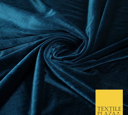 19 COLOURS - LUXURY Plush Plain Stretch Velvet Velour Fabric Material Craft 58"