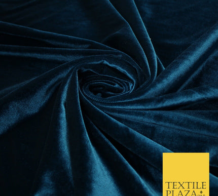 19 COLOURS - LUXURY Plush Plain Stretch Velvet Velour Fabric Material Craft 58"
