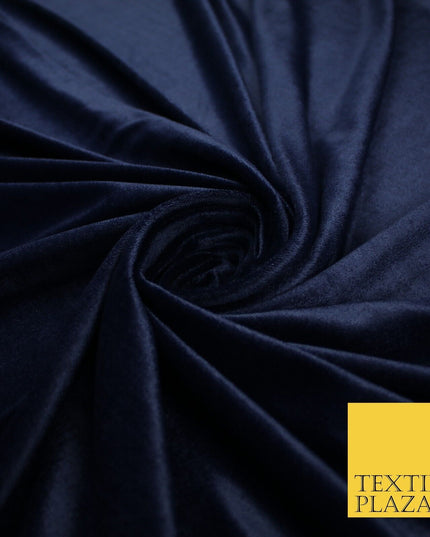 6 COLOURS - Smooth Plain Velvet Velour Fabric Stretch Dress Craft 62" - 72" Wide