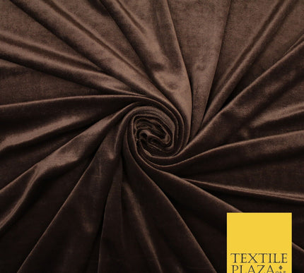 6 COLOURS - Smooth Plain Velvet Velour Fabric Stretch Dress Craft 62" - 72" Wide