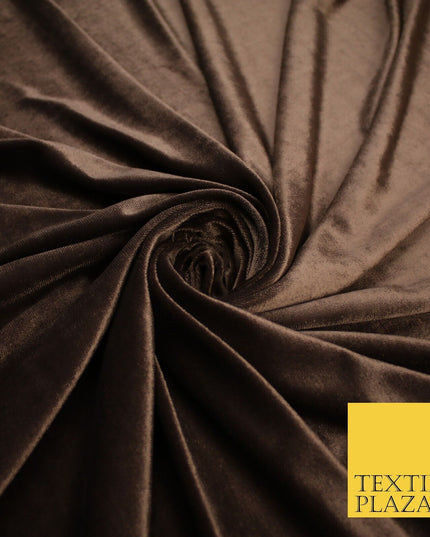 6 COLOURS - Smooth Plain Velvet Velour Fabric Stretch Dress Craft 62" - 72" Wide