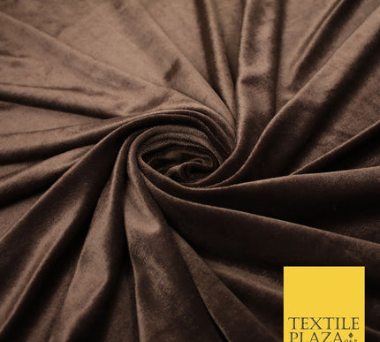 6 COLOURS - Smooth Plain Velvet Velour Fabric Stretch Dress Craft 62" - 72" Wide