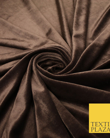 6 COLOURS - Smooth Plain Velvet Velour Fabric Stretch Dress Craft 62" - 72" Wide