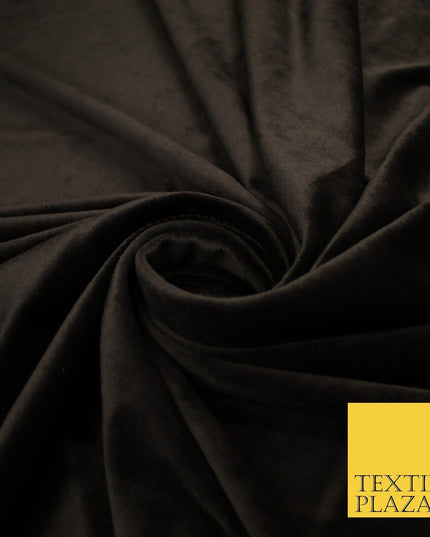 6 COLOURS - Smooth Plain Velvet Velour Fabric Stretch Dress Craft 62" - 72" Wide