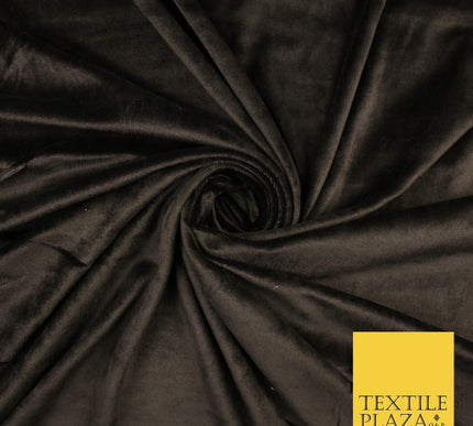 6 COLOURS - Smooth Plain Velvet Velour Fabric Stretch Dress Craft 62" - 72" Wide