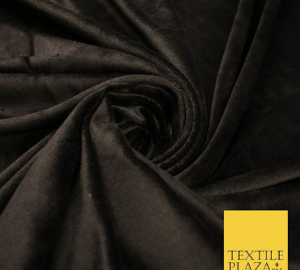 6 COLOURS - Smooth Plain Velvet Velour Fabric Stretch Dress Craft 62" - 72" Wide
