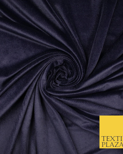 6 COLOURS - Smooth Plain Velvet Velour Fabric Stretch Dress Craft 62" - 72" Wide