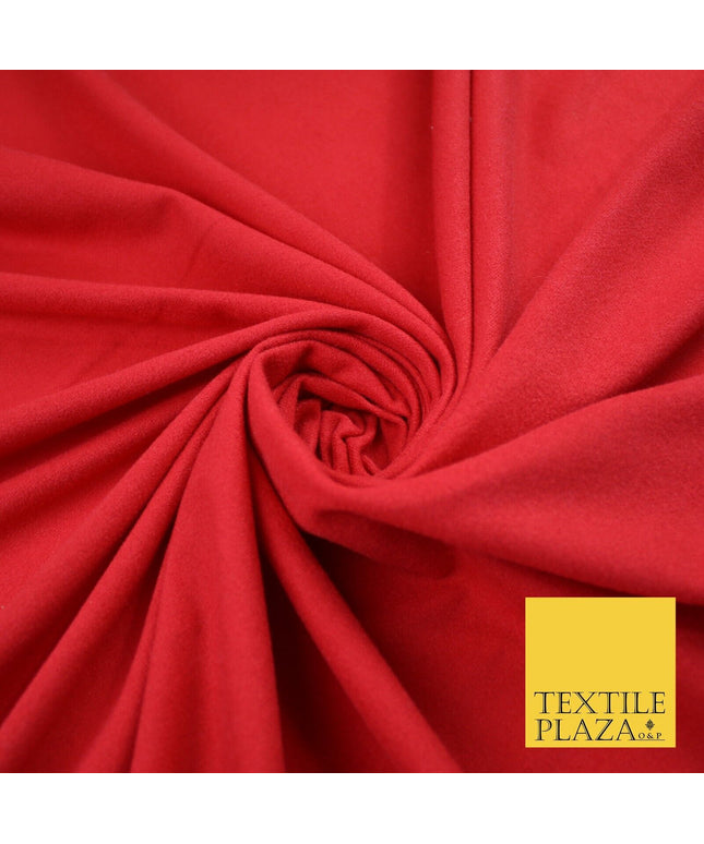Tomato Red Plain Soft Brushed Cotton Winceyette Fabric Dress Craft 59" Wide 9989