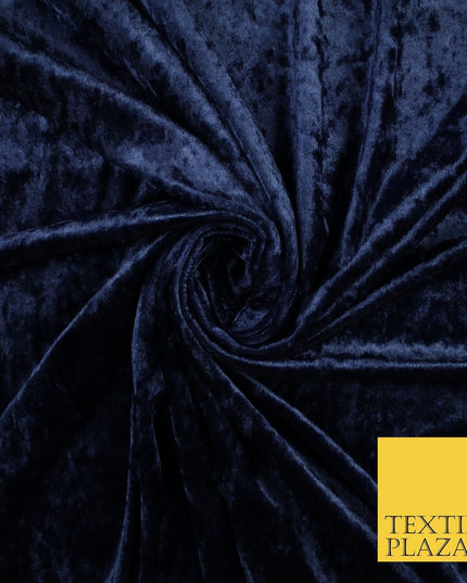 NAVY BLUE Crushed Velvet Fabric Material Backdrop Cushions Curtains Stretch 9998