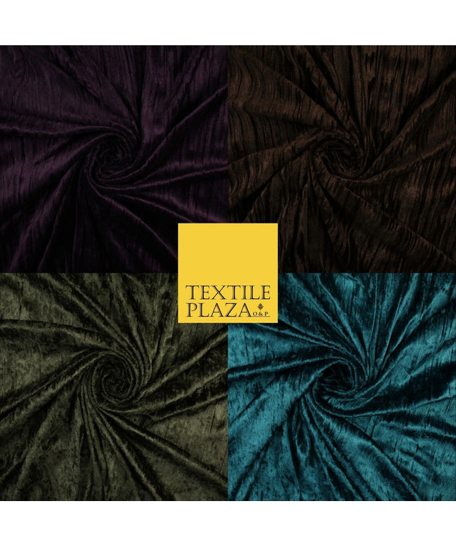 4 COLOURS- Crushed Lines Velvet Velour Fabric Material Backdrop Curtains Stretch