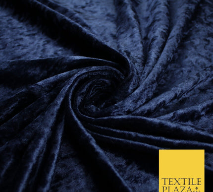 NAVY BLUE Crushed Velvet Fabric Material Backdrop Cushions Curtains Stretch 9998