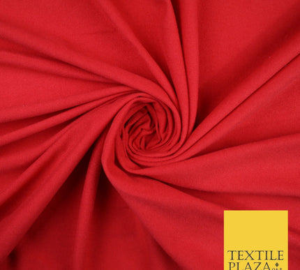Tomato Red Plain Soft Brushed Cotton Winceyette Fabric Dress Craft 59" Wide 9989