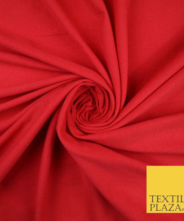 Tomato Red Plain Soft Brushed Cotton Winceyette Fabric Dress Craft 59" Wide 9989