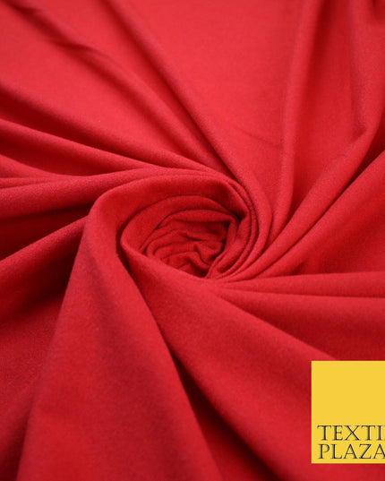 Tomato Red Plain Soft Brushed Cotton Winceyette Fabric Dress Craft 59" Wide 9989