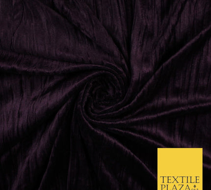 4 COLOURS- Crushed Lines Velvet Velour Fabric Material Backdrop Curtains Stretch