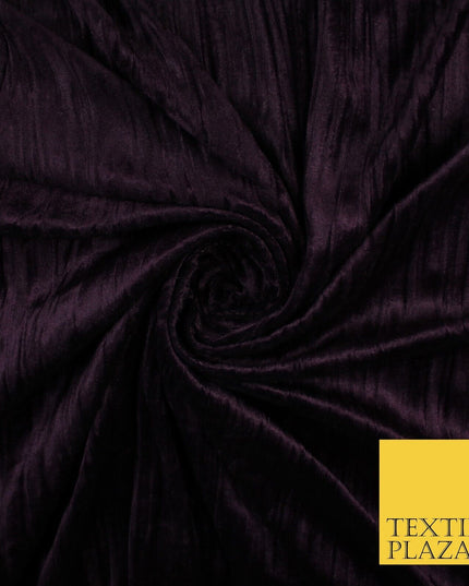 4 COLOURS- Crushed Lines Velvet Velour Fabric Material Backdrop Curtains Stretch