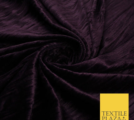 4 COLOURS- Crushed Lines Velvet Velour Fabric Material Backdrop Curtains Stretch