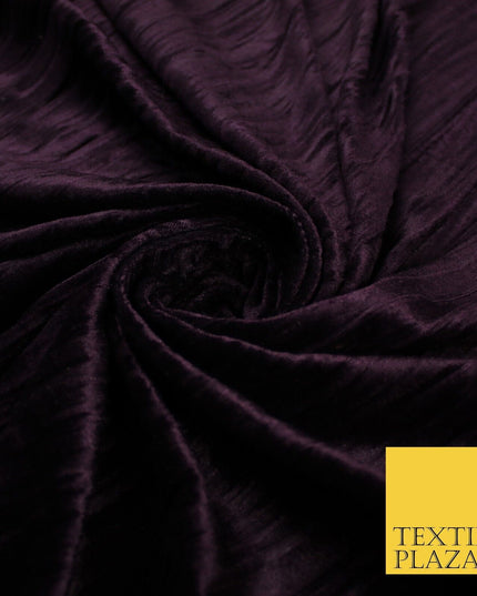4 COLOURS- Crushed Lines Velvet Velour Fabric Material Backdrop Curtains Stretch