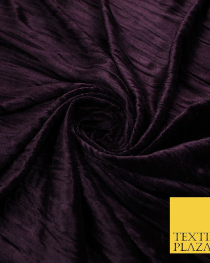 4 COLOURS- Crushed Lines Velvet Velour Fabric Material Backdrop Curtains Stretch