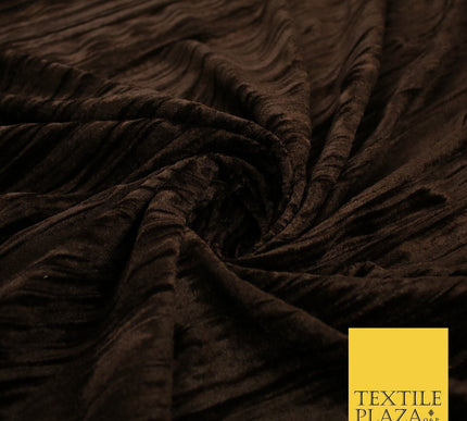 4 COLOURS- Crushed Lines Velvet Velour Fabric Material Backdrop Curtains Stretch