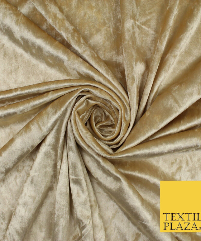 GOLD CREAM OLIVE Plain Soft Velvet Velour Fabric Stretch Dress Material 58" WIDE