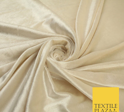 GOLD CREAM OLIVE Plain Soft Velvet Velour Fabric Stretch Dress Material 58" WIDE