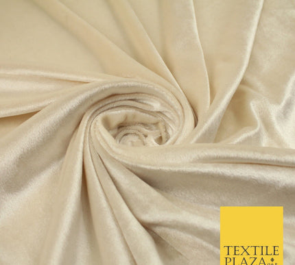 GOLD CREAM OLIVE Plain Soft Velvet Velour Fabric Stretch Dress Material 58" WIDE