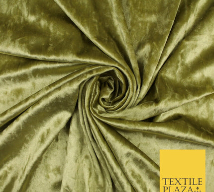 GOLD CREAM OLIVE Plain Soft Velvet Velour Fabric Stretch Dress Material 58" WIDE