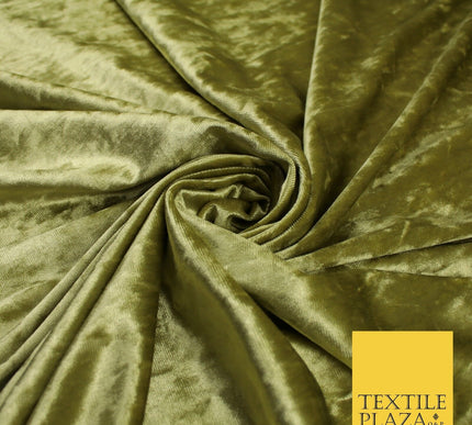 GOLD CREAM OLIVE Plain Soft Velvet Velour Fabric Stretch Dress Material 58" WIDE
