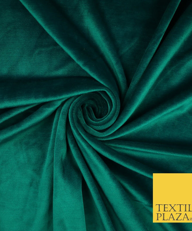 26 COLOURS - MIX VARIETY Plain Velvet Velour Fabric Stretch Dress Craft 54"-81"