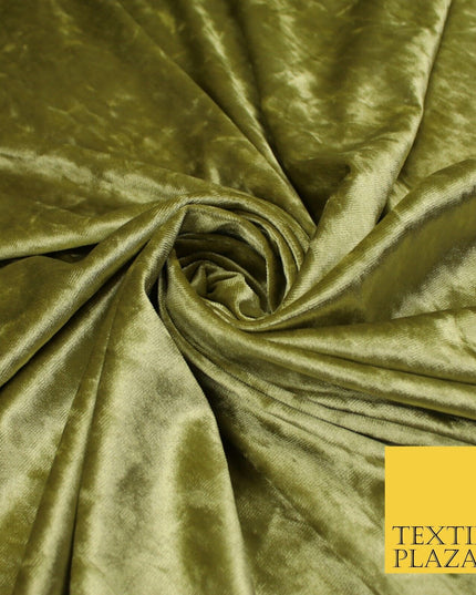 GOLD CREAM OLIVE Plain Soft Velvet Velour Fabric Stretch Dress Material 58" WIDE