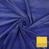 26 COLOURS - MIX VARIETY Plain Velvet Velour Fabric Stretch Dress Craft 54"-81"