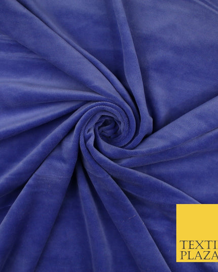 26 COLOURS - MIX VARIETY Plain Velvet Velour Fabric Stretch Dress Craft 54"-81"