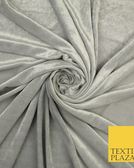 26 COLOURS - MIX VARIETY Plain Velvet Velour Fabric Stretch Dress Craft 54"-81"