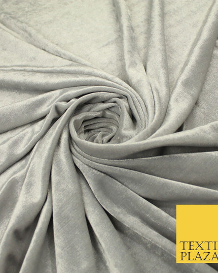 26 COLOURS - MIX VARIETY Plain Velvet Velour Fabric Stretch Dress Craft 54"-81"