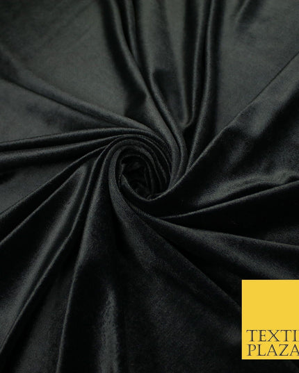 26 COLOURS - MIX VARIETY Plain Velvet Velour Fabric Stretch Dress Craft 54"-81"