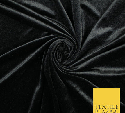 26 COLOURS - MIX VARIETY Plain Velvet Velour Fabric Stretch Dress Craft 54"-81"