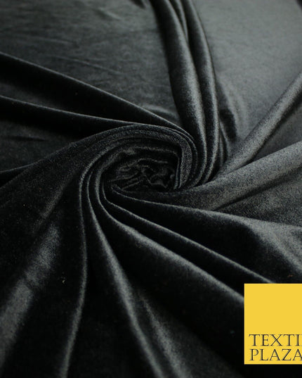26 COLOURS - MIX VARIETY Plain Velvet Velour Fabric Stretch Dress Craft 54"-81"