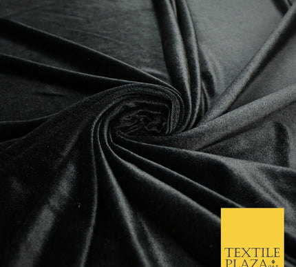 26 COLOURS - MIX VARIETY Plain Velvet Velour Fabric Stretch Dress Craft 54"-81"