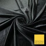 26 COLOURS - MIX VARIETY Plain Velvet Velour Fabric Stretch Dress Craft 54"-81"