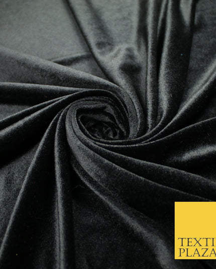 26 COLOURS - MIX VARIETY Plain Velvet Velour Fabric Stretch Dress Craft 54"-81"